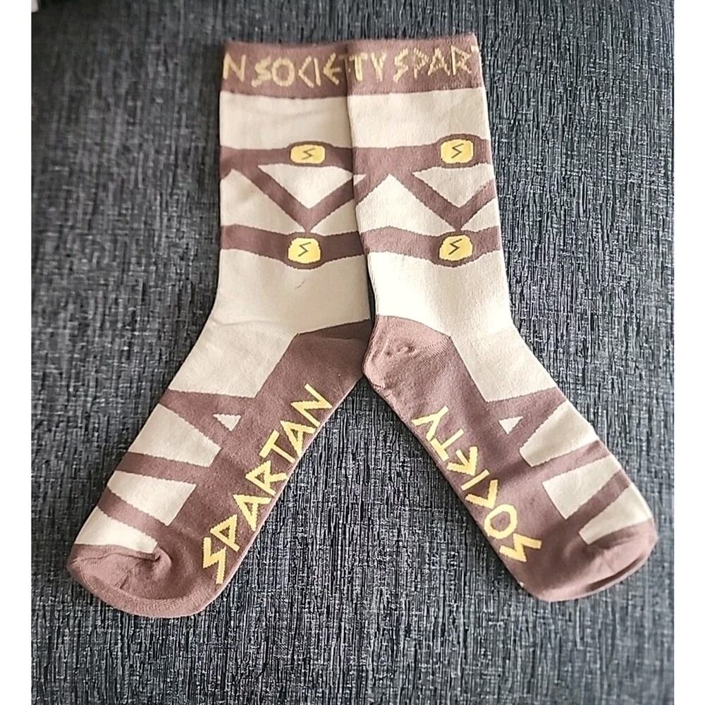 NEW Spartan Society 2026 Brown Socks New Orleans Mardi Gras Krewe Favor fa9735
